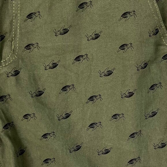 Marx & Dutch Shorts Mens Size 34 Green Blue Turtle Pattern Casual Sumer - Picture 5 of 10